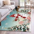 thumbnail image 1 of Area Rugs for Living Room Bedroom, Teal Snowman Christmas 4'x6' Rug Washable Carpet Runner Indoor Outdoor, Xmas Tree Coastal Snowflake Starfish Non Slip Accent Floor Mats Rug for Kitchen, Office, 1 of 8