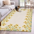 thumbnail image 1 of Area Rugs for Living Room Bedroom, Yellow Daisy 4'x6' Rug Washable Carpet Runner Indoor Outdoor, Spring Summer Rustic Garden Floral Blossom Non Slip Accent Floor Mats Rug for Kitchen, Office, 1 of 8