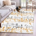 thumbnail image 1 of Area Rugs for Living Room Bedroom, Yellow Grey Botanical 4'x6' Rug Washable Carpet Runner Indoor Outdoor, Spring Floral Summer Farmhouse Non Slip Accent Floor Mats Rug for Kitchen, Office, 1 of 8