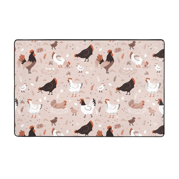 Area Rugs For Living Room Decor - Bohemian Cute Chicken Egg Anti Slip Throw Washable Rugs 3x5 For Bedroom, Soft Indoor Carpet For Bedroom Living Room 60x39In