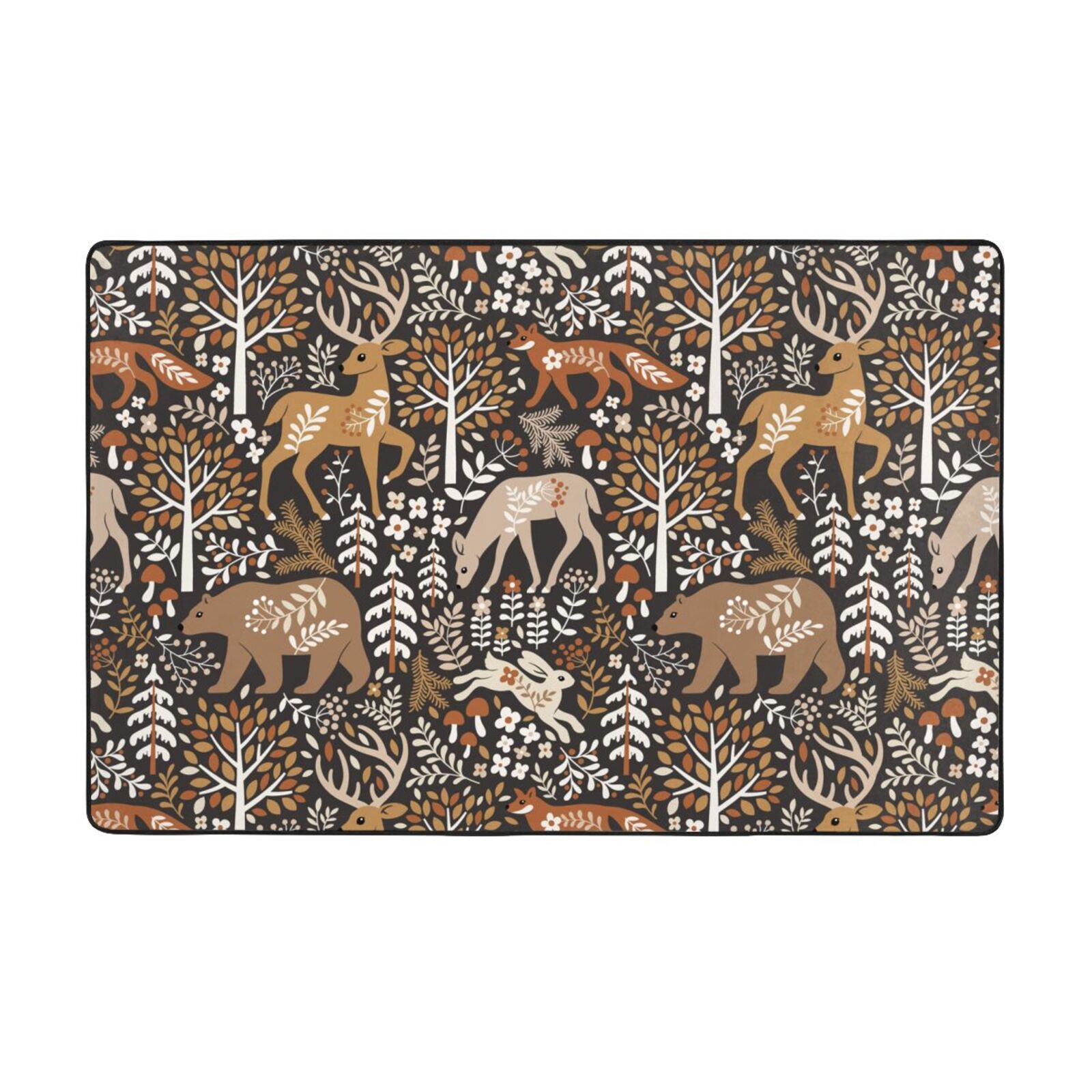 Area Rugs For Living Room Decor - Bohemian Deer Bear Rabbit Tree Anti ...