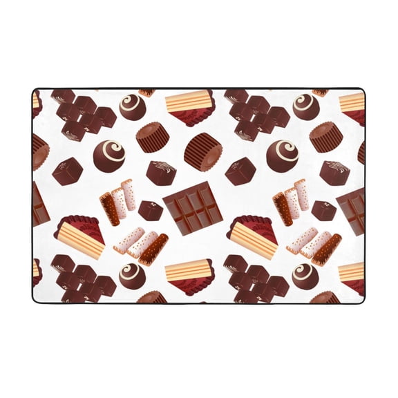 Area Rugs For Living Room Decor - Chocolate Dessert Print Anti Slip Throw Washable Rugs 3x5 For Bedroom, Soft Indoor Carpet For Bedroom Living Room 60x39In