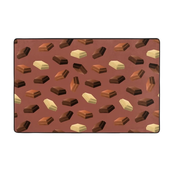 Area Rugs For Living Room Decor - Chocolate Pattern No.9019 Anti Slip Throw Washable Rugs 3x5 For Bedroom, Soft Indoor Carpet For Bedroom Living Room 60x39In