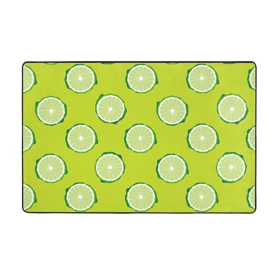 Area Rugs For Living Room Decor - Cute Limes Forest Green Anti Slip Throw Washable Rugs 3x5 For Bedroom, Soft Indoor Carpet For Bedroom Living Room 60x39In