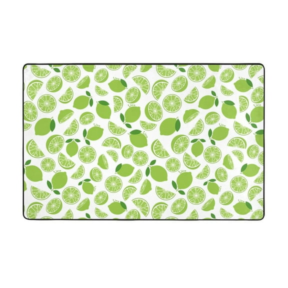Area Rugs For Living Room Decor - Cute Limes Sea Green Anti Slip Throw Washable Rugs 3x5 For Bedroom, Soft Indoor Carpet For Bedroom Living Room 60x39In