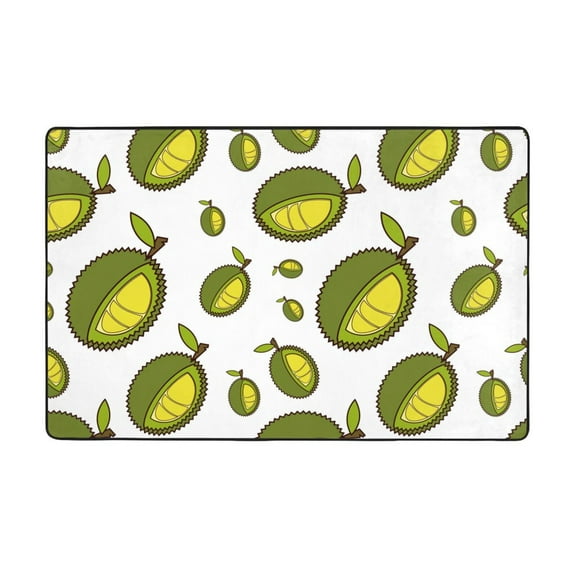 Area Rugs For Living Room Decor - Cute Mint Green Durian Anti Slip Throw Washable Rugs 3x5 For Bedroom, Soft Indoor Carpet For Bedroom Living Room 60x39In