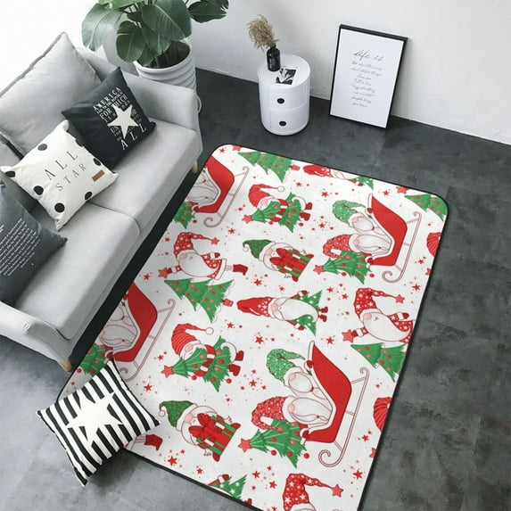Area Rugs For Living Room Decor - Gnomes Merry Christmas Soft Anti Slip Throw Washable Rugs 5x7 For Bedroom, Indoor Carpet For Bedroom Living Room 80x58In