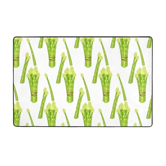Area Rugs For Living Room Decor - Green Asparagus Pattern A Anti Slip Throw Washable Rugs 3x5 For Bedroom, Soft Indoor Carpet For Bedroom Living Room 60x39In