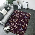 thumbnail image 1 of Area Rugs For Living Room Decor - Hummingbird Floral Print Black Soft Anti Slip Throw Washable Rugs 5x7 For Bedroom, Indoor Carpet For Bedroom Living Room 80x58In, 1 of 7
