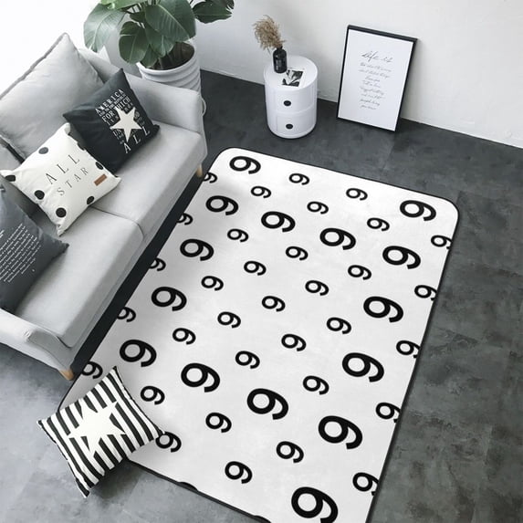Area Rugs For Living Room Decor - Math number 9 Print Soft Anti Slip Throw Washable Rugs 5x7 For Bedroom, Indoor Carpet For Bedroom Living Room 80x58In