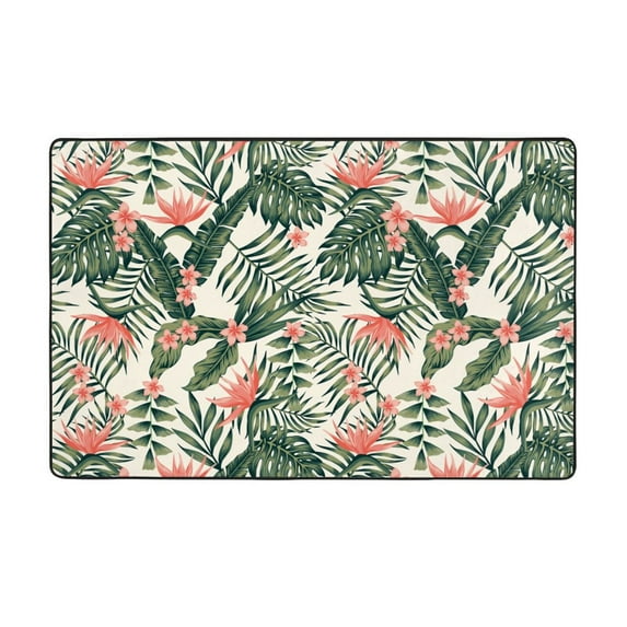 Area Rugs For Living Room Decor - Palm Trees And Tropical Anti Slip Throw Washable Rugs 3x5 For Bedroom, Soft Indoor Carpet For Bedroom Living Room 60x39In