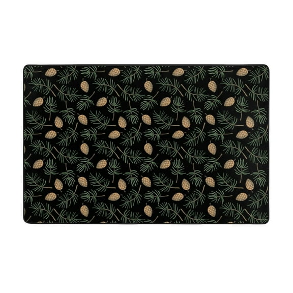 Area Rugs For Living Room Decor - Pine Cone Woodland Pattern Anti Slip Throw Washable Rugs 3x5 For Bedroom, Soft Indoor Carpet For Bedroom Living Room 60x39In