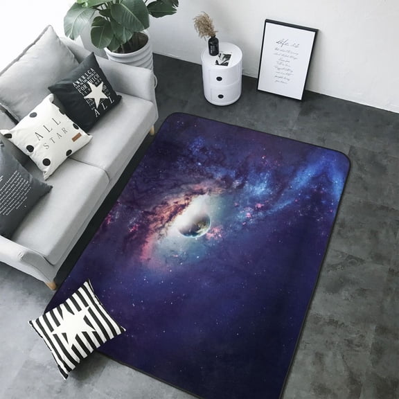 Area Rugs For Living Room Decor - Planets Stars And Galaxies Soft Anti Slip Throw Washable Rugs 5x7 For Bedroom, Indoor Carpet For Bedroom Living Room 80x58In