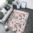 thumbnail image 1 of Area Rugs For Living Room Decor - Rose Flowers Butterfly Bird Soft Anti Slip Throw Washable Rugs 5x7 For Bedroom, Indoor Carpet For Bedroom Living Room 80x58In, 1 of 7