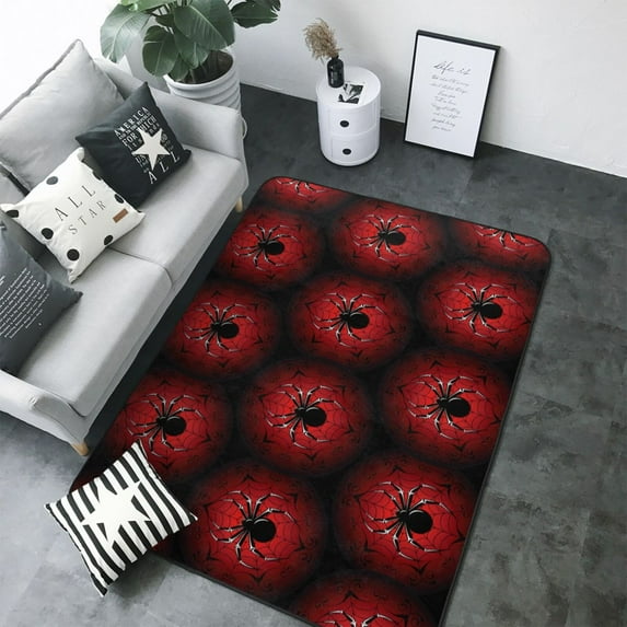 Area Rugs For Living Room Decor - halloween spider web Soft Anti Slip Throw Washable Rugs 5x7 For Bedroom, Indoor Carpet For Bedroom Living Room 80x58In