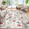 thumbnail image 1 of Area Rugs for Living Room Floral Washable Rug Vintage Large Soft Boho Non-Slip Carpet Stain Resistant Low Pile Carpets  For Home Office Entryway Decor, 1 of 8