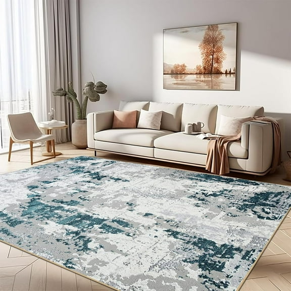 Area Rugs Living Room Machine Washable Area Rug With Non Slip Backing Non Shedding Abstract Carpet For Bedroom Dining Room Home Office