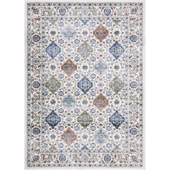 Area Rugs Living Room Rug 5x7, Non-Slip, Machine Washable Oriental Rugs, Low Pile, Soft Ultra-Thin Carpet for Living Room, Bedroom, Office