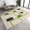 thumbnail image 1 of Area Rugs Living Room Rug, Green Grid Geometric Creative Stitching Washable Rug, Nordic Modern Simple Anti-Slip Rug Easy Clean Low Pile Carpet for Bedroom Entryway Study Room Lounge 3x4ft, 1 of 6