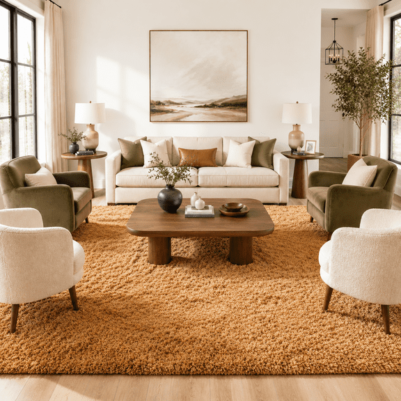 Ultra Soft Shag Area Rug for Living Room, Machine Washable Plush Carpet with Non Slip Backing, Fluffy Bedroom Rug for Home Decor, 10' x 14'