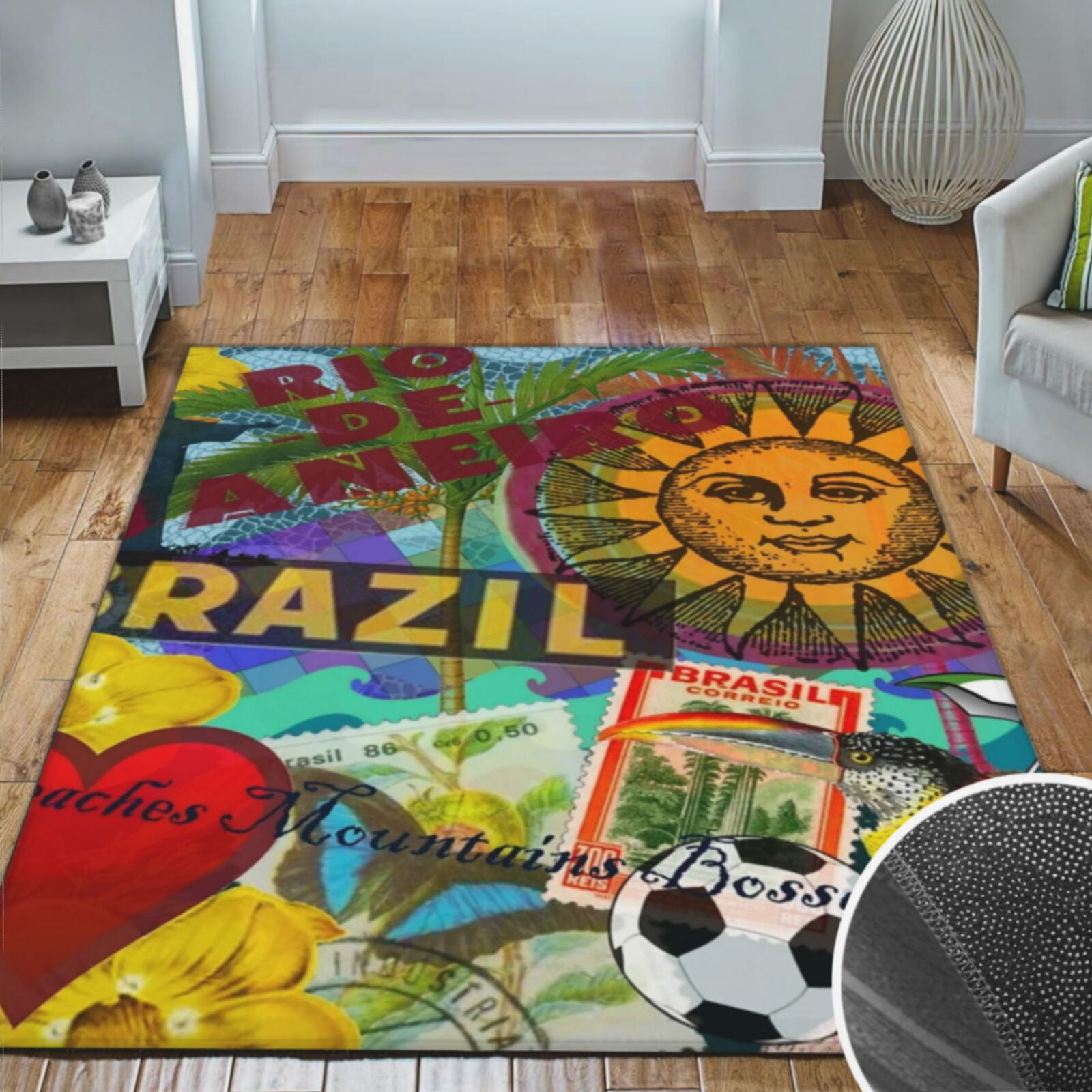 Area Rugs Living Room, Soft Crystal Carpet Mat For Bedroom Area Rug Non ...