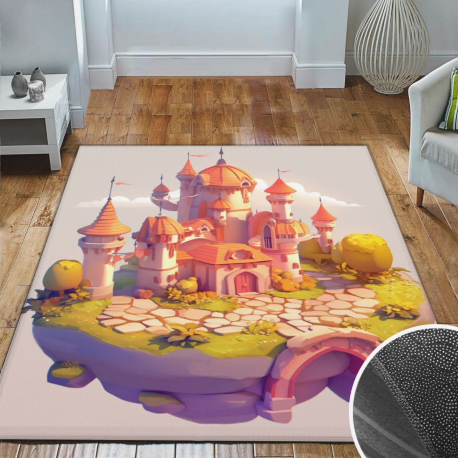 Area Rugs Living Room, Soft Crystal Carpet Mat For Bedroom Area Rug Non ...