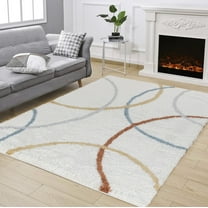 Area Rugs Loft Shag GC_CZY1001 Ivory 5 ft. 3 in. x 7 ft. Shaggy Area Rug,Runner Rugs