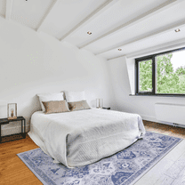 Area Rugs MAVAL Blue Washable Rug 5x8 Area Rug (Blue, 5' x 8'),Runner Rugs