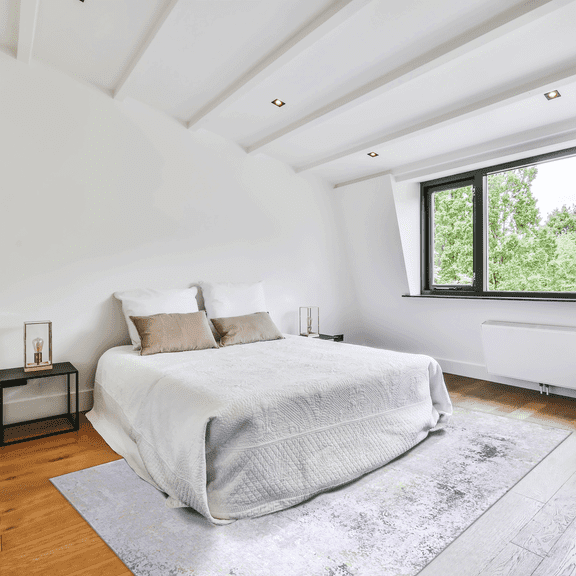 Area Rugs MAVAL Gold Washable Rug 3x5 Area Rug (Gray+Gold, 3' x 5'),Runner Rugs