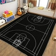 thumbnail image 1 of Area Rugs, Minimalist Basketball Court Sport Rug Home Modern Carpet, Black Carpet Non-Slip Carpets Rectangle Rug For Living Room, Bedroom, Office And Indoor Decoration, 1 of 7