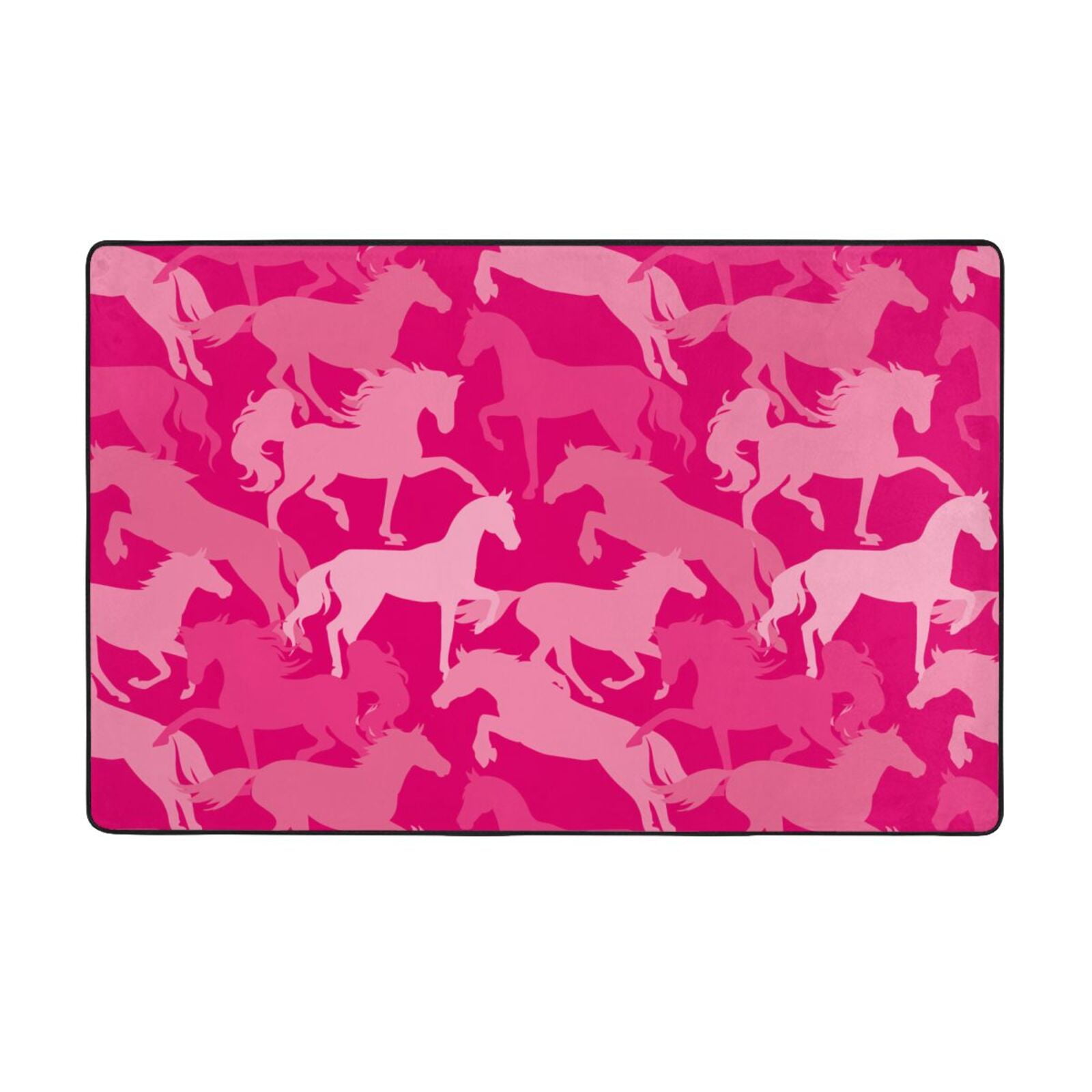 Area Rugs, Modern Minimalist Cool Horse Pink Washable Large Rugs for