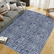 Area Rugs, Modern Solid Low Pile Washable Rug 5x7, Non-Slip Backing Super Soft Indoor Outdoor Carpet for Kitchen Living Room Bedroom