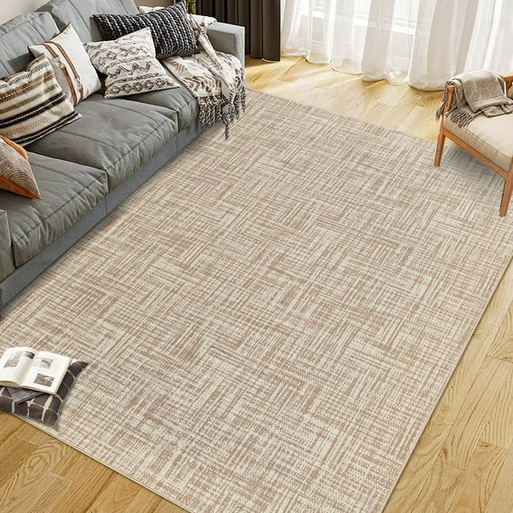 Area Rugs, Modern Solid Low Pile Washable Rug 8x10, Non-Slip Backing Super Soft Indoor Outdoor Carpet for Kitchen Living Room Bedroom