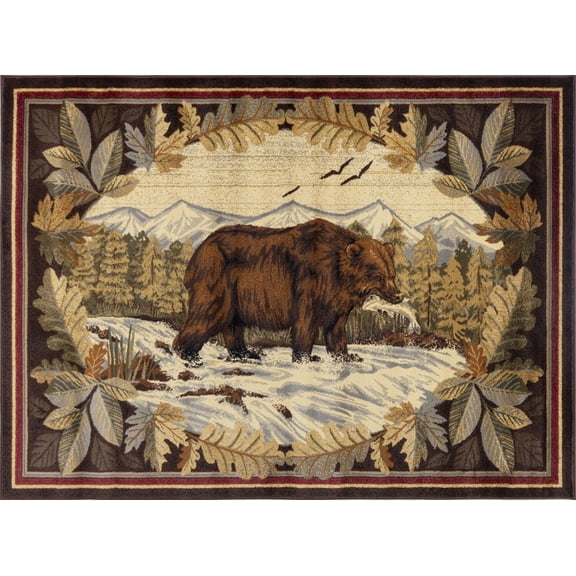 Area Rugs Nature's Nest GC_CBL3008 Multi 7 ft. 10 in. x 10 ft. 3 in. Lodge Area Rug,Runner Rugs