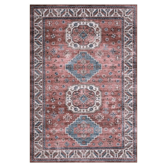 Area Rugs,Non-Slip Boho Floral Rugs,Washable Rug, for Living Room, Bedroom, Bathroom, Kitchen, Floor Decoration Carpet Mat