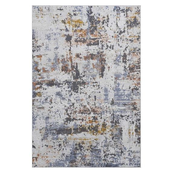 Area Rugs PAYAS Collection 5X7 Ivory / Blue / Abstract Area Rug,Runner Rugs