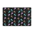 Area Rugs, Purple Cyan Brown Skull Washable Large Rugs for Living Room