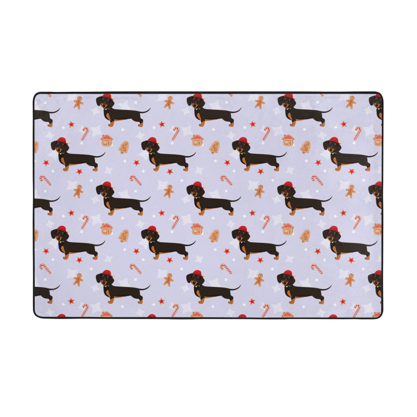 Area Rugs, Purple Dachshund Dog Puppy Candy Washable Large Rugs for