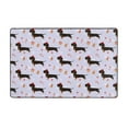 Area Rugs, Purple Dachshund Dog Puppy Candy Washable Large Rugs for