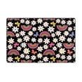 Area Rugs, Rainbow Flowers Washable Large Rugs for Living Room Bedroom