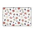 Area Rugs, Red Starfishes Shells Coral Washable Large Rugs for Living