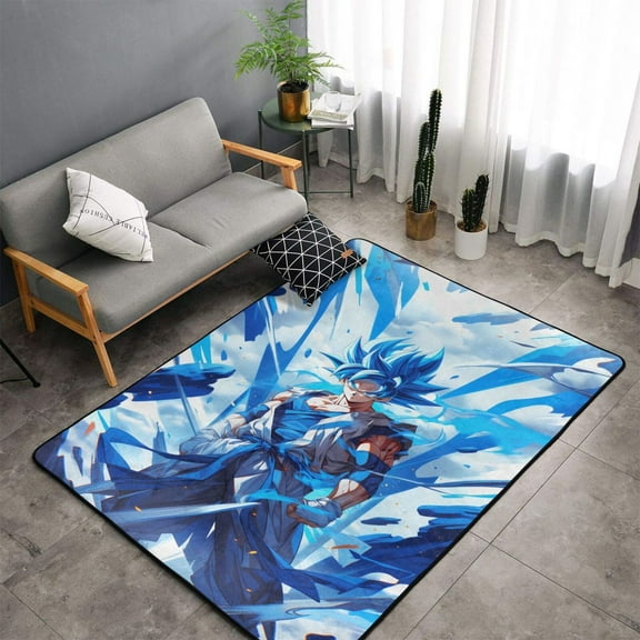 Area Rugs Soft Non-Slip Dragon Ball Floor Mats Goku Carpets Doormat for Living Room Bedroom Decor 60"x39"