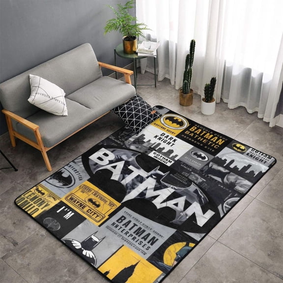 Area Rugs Soft Non-Slip Floor Mats Batman Carpets Doormat for Living Room Bedroom Decor 60"x39"