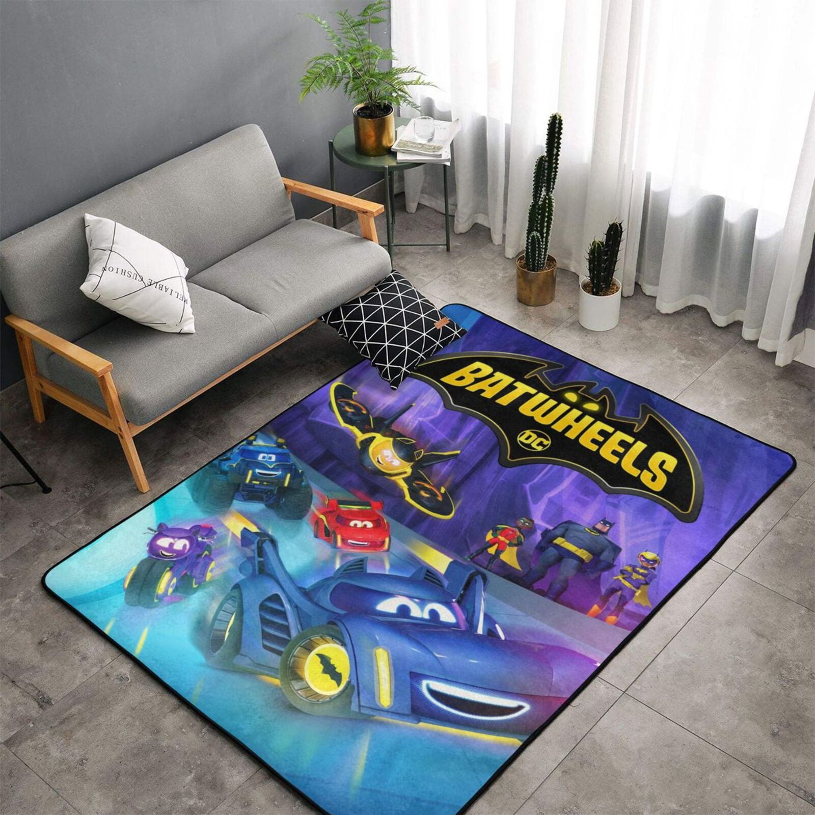 Area Rugs Soft Non-Slip Floor Mats Batwheels Carpets Doormat for Living ...