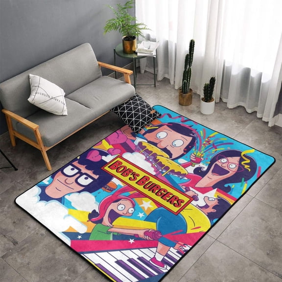 Area Rugs Soft Non-Slip Floor Mats Bob's Burgers Carpets Doormat for Living Room Bedroom Decor 60"x39"
