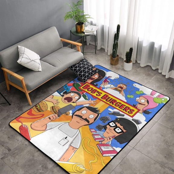 Area Rugs Soft Non-Slip Floor Mats Bob's Burgers Carpets Doormat for Living Room Bedroom Decor 60"x39"