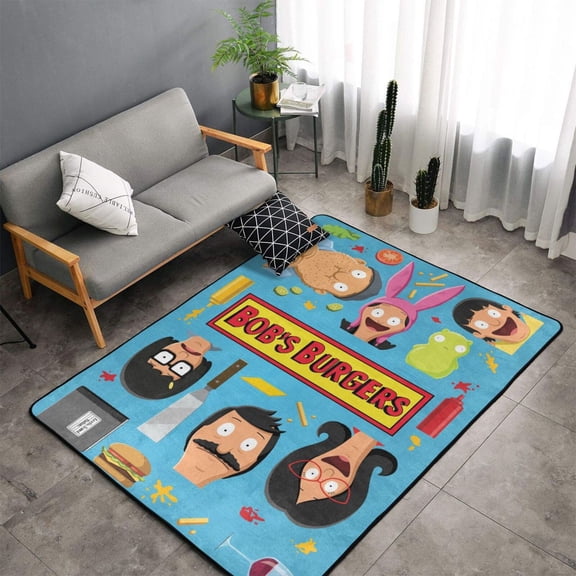 Area Rugs Soft Non-Slip Floor Mats Bob's Burgers Carpets Doormat for Living Room Bedroom Decor 60"x39"
