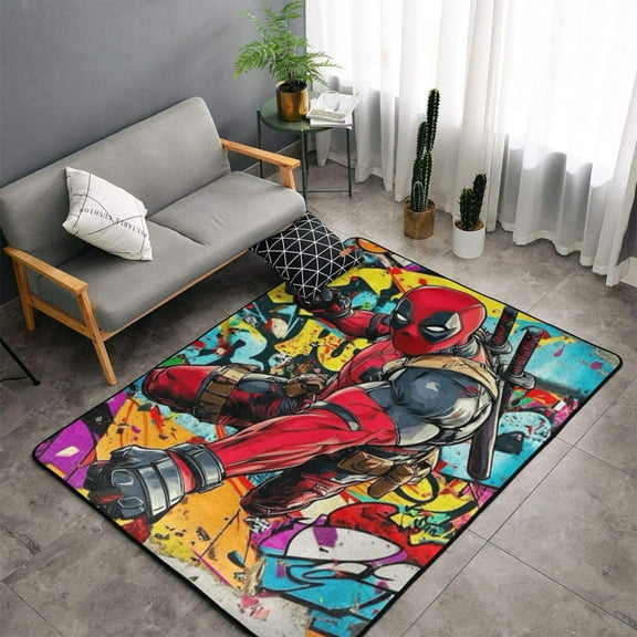 Area Rugs Soft Non-Slip Floor Mats Deadpool Carpets Doormat for Living Room Bedroom Decor 60"x39"