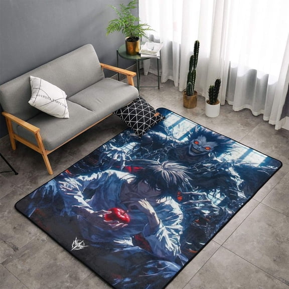 Area Rugs Soft Non-Slip Floor Mats Death Note Carpets Doormat for Living Room Bedroom Decor 60"x39"