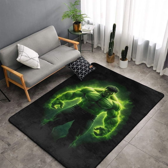 Area Rugs Soft Non-Slip Floor Mats Green Hulk Carpets Doormat for Living Room Bedroom Decor 60"x39"